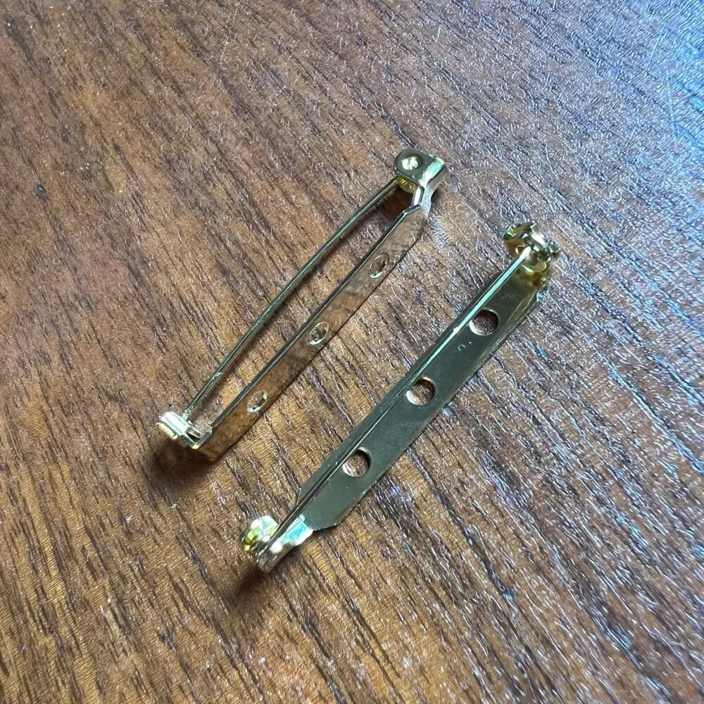 Pack of Bar Pins Brooch Clasp Pin Backs Gold and Barrette Backs Silver DIY Craft